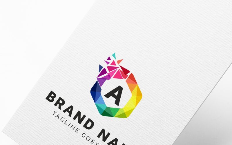 Download Шаблон логотипа "A Letter - Hexagon Colorful Logo Template" / A Letter - Hexagon Colorful Logo Template - Шаблон логотипа на тему графика agency a letter box brand branding business corporate corporative cube cubic cubical design engineer entertainment firm group hexa hexagon identity