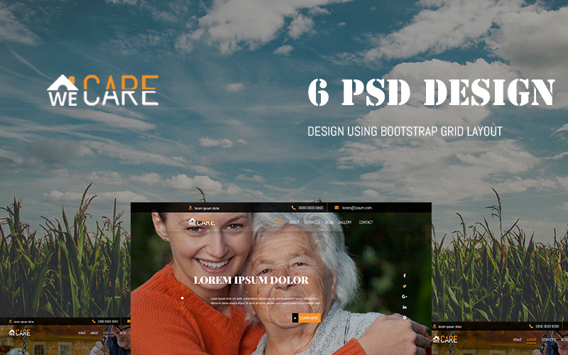 Download PSD шаблон "CARE - Multipurpose Oldage PSD Template" / CARE - Multipurpose Oldage PSD Template - PSD шаблон на тему графика care for elders senior assistance old retirement planning consultation elder family society services help healthcare caregiver elderly bootstraps psd responsive