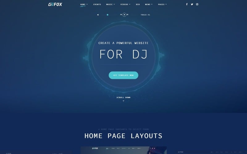 DJ FOX - DJ багатосторінковий креативний Bootstrap HTML шаблон веб-сайту