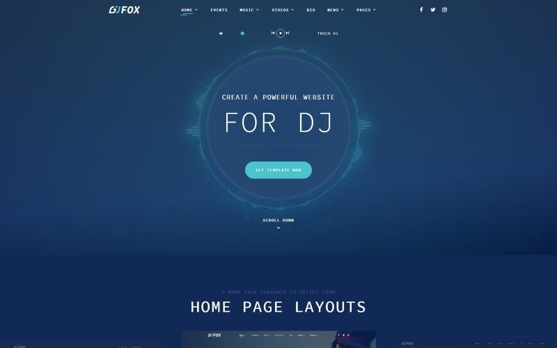 DJ FOX - Plantilla de sitio web HTML de Bootstrap creativo multipágina de DJ