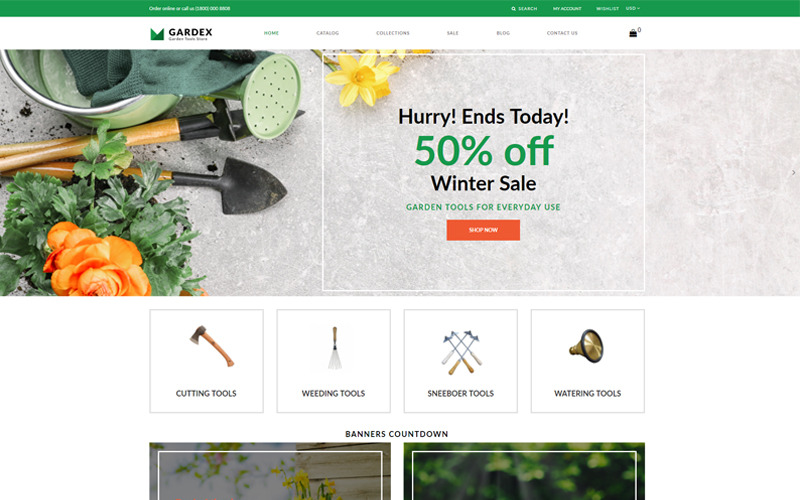 Gardex - Tema Shopify pulito per il giardinaggio