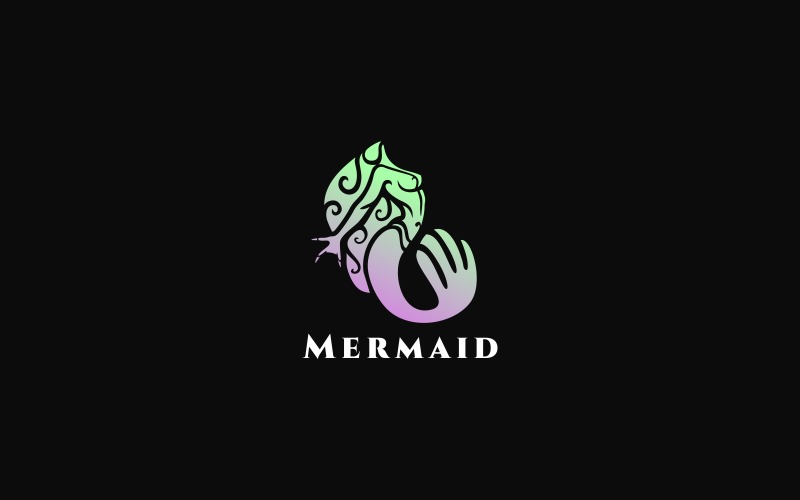Modelo de logotipo da sereia