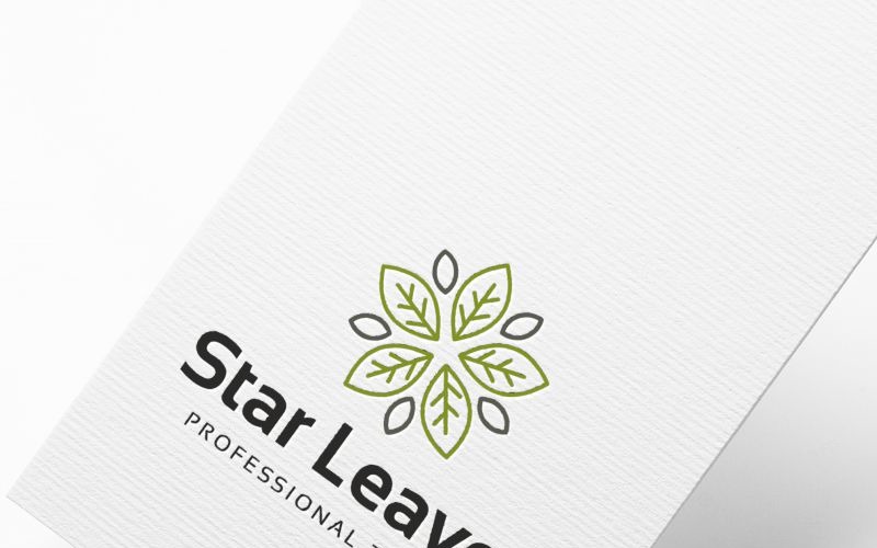 Шаблон логотипа звезды листья