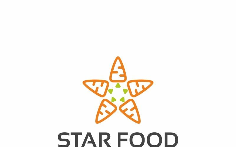Download Шаблон логотипа "Star Vegan Logo Template" / Star Vegan Logo Template - Шаблон логотипа на тему графика carrot creative logo eco ecological ecology concept sign environmental friendly food graphic green power health healthy lifestyle mill modern natural