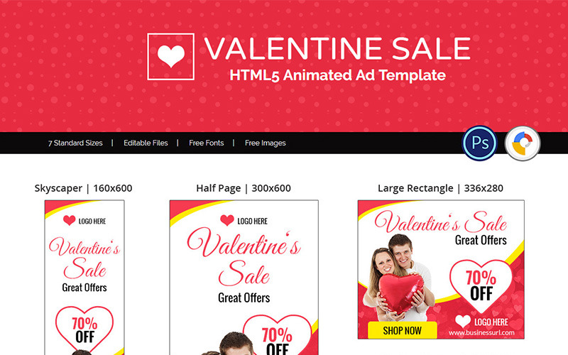 Valentine Sale Shopping Animiertes Banner