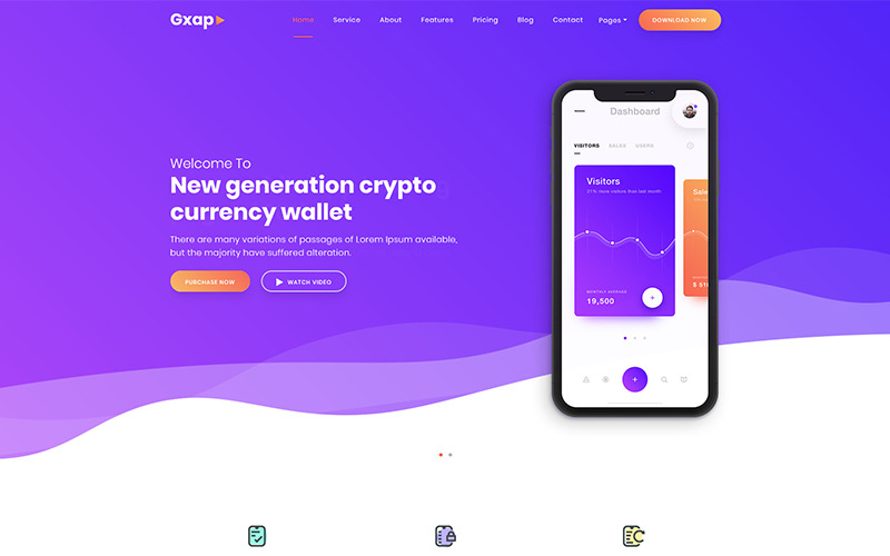 шаблон целевой страницы приложения, sass, программного обеспечения