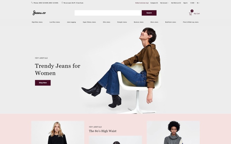 Jeans.co - Jeans med flera sidor, elegant OpenCart-mall