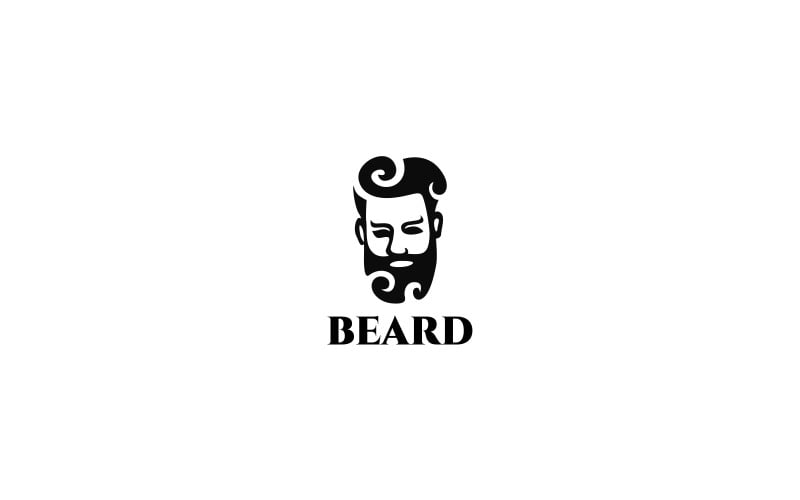 Modelo de logotipo de barba