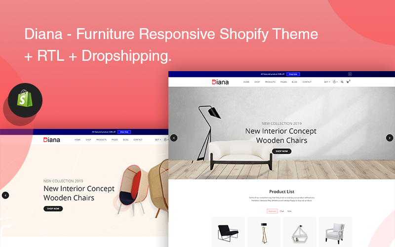 Diana - Thème Shopify adaptatif pour les meubles