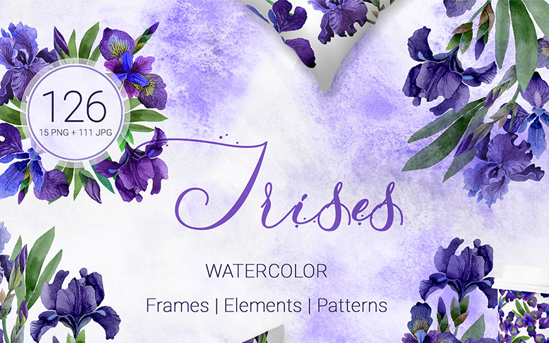 Download Иллюстрация "Irises Gentle Watercolor png - Illustration" / Irises Gentle Watercolor png - Illustration - Иллюстрация на тему графика irises gentle watercolor png