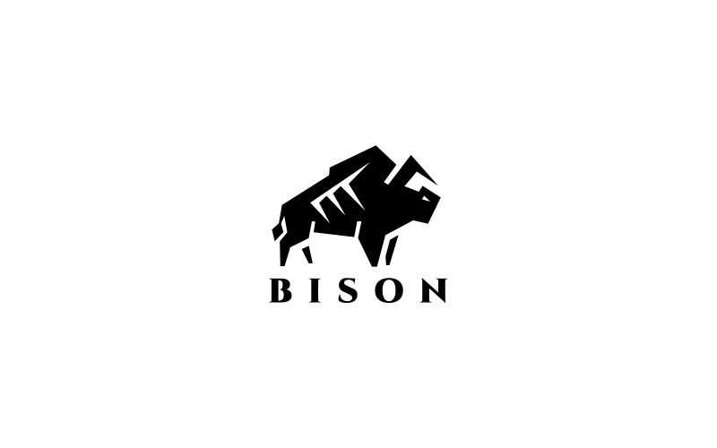 Modelo de logotipo de bisonte