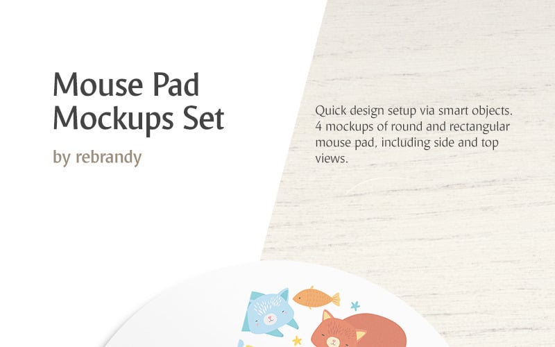 Mouse Pad Set Product Mockup