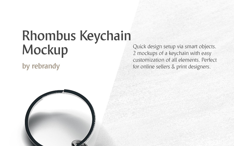 Download Мокап для продукта "Rhombus Keychain product mockup" / Rhombus Keychain product mockup - Мокап для продукта на тему графика key chain keychain rhombus mockup ring keyring breloque label branding car trinket holder souvenir home advertising company charm pendant mokcup