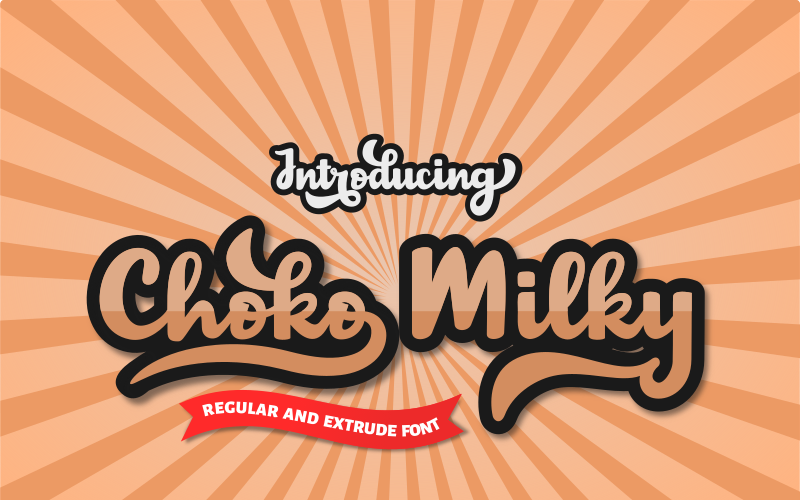 Download Шрифт "Choko Milky - Fun and Bold Font" / Choko Milky - Fun and Bold Font - Шрифт на тему графика script fonts bold fun retro groovy shadow 90&amp;#039;s pretty beauty fancy elegant classy calligraphy lettering swash classic