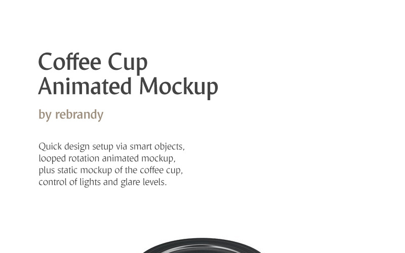 Filiżanka kawy animowana makieta produktu