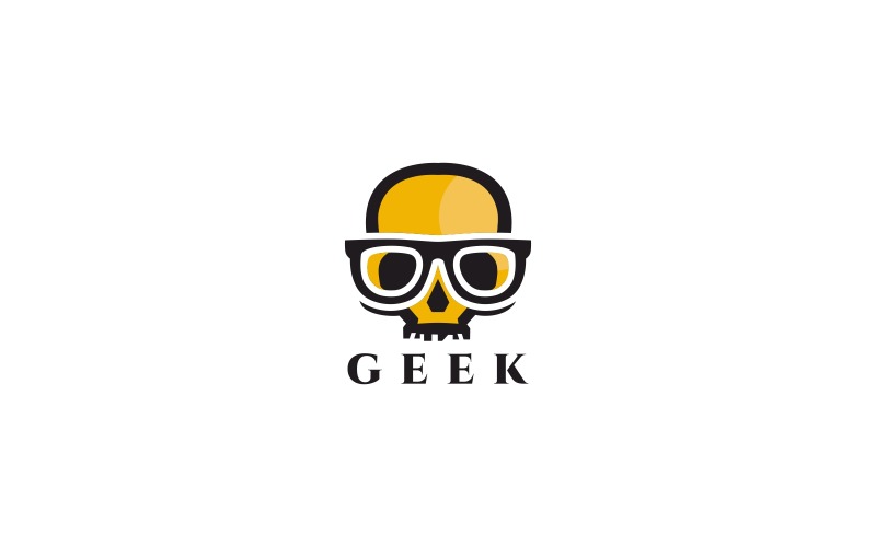 Geek lebka Logo šablona