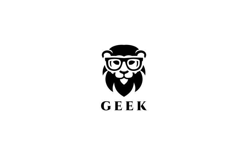 Download Шаблон логотипа "Geek Lion Logo Template" / Geek Lion Logo Template - Шаблон логотипа на тему графика animal jungle king animals branding business company developer geek lion logo head industry nerd vector web,animal,jungle,king,animals,branding,business,company,developer,geek,lion,logo,head,