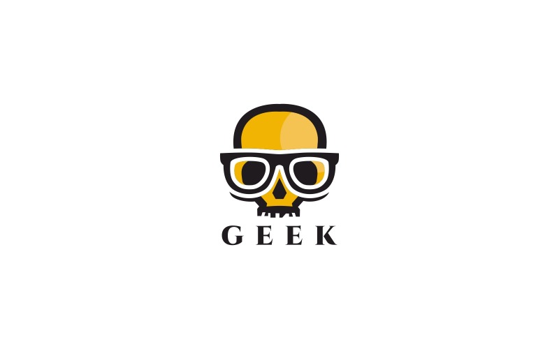 Download Шаблон логотипа "Geek Skull Logo Template" / Geek Skull Logo Template - Шаблон логотипа на тему графика body bone brand branding cafe community compute dead design developer face forum geek glasses guy head human internet logo nerd,geek,nerd,smart,skull,logo,mark,simple,creative,design,unique,a