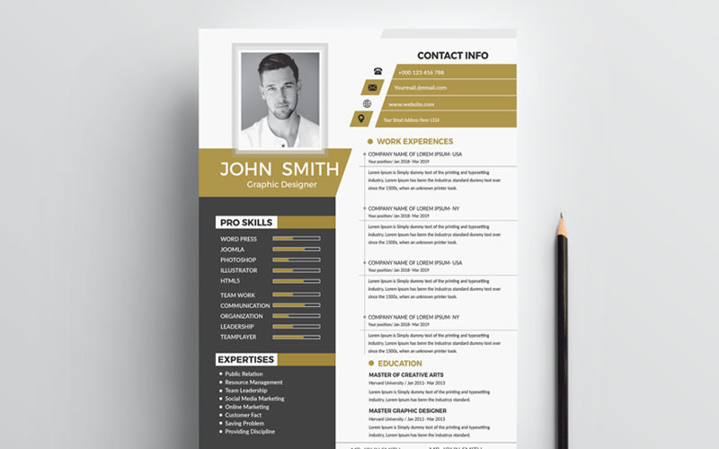 Download Резюме "John Smith Resume Template" / John Smith Resume Template - Резюме на тему графика clean resume cover letter creative curriculum vitae cv design template free illustrator eps mac page mac pages microsoft word modern