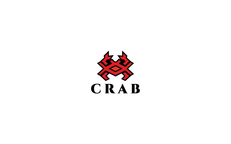 Modèle de logo de crabe