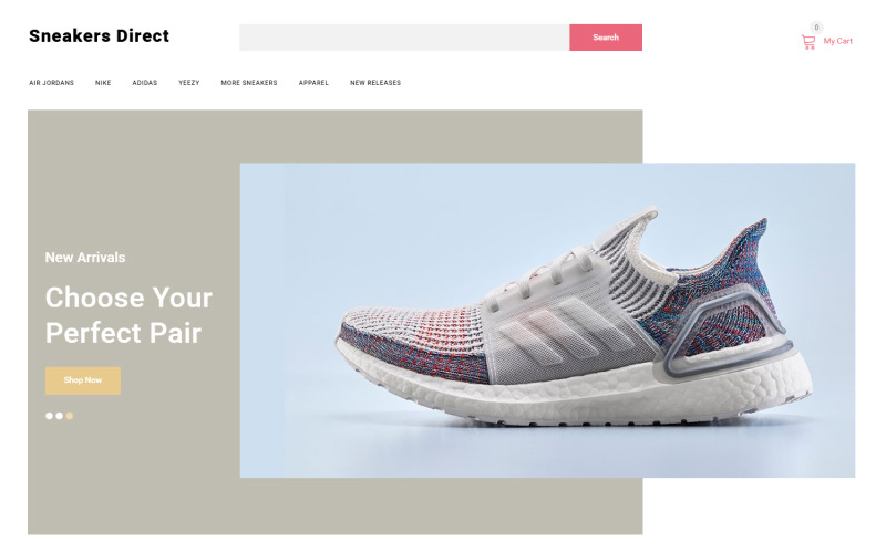 Sneakers Direct - Modèle OpenCart propre pour magasin de mode