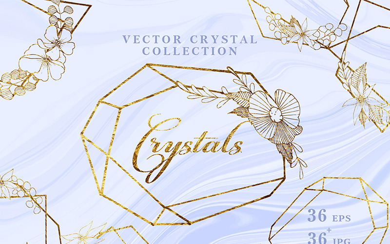 Vector Collection Of Crystal Shapes - Illustration