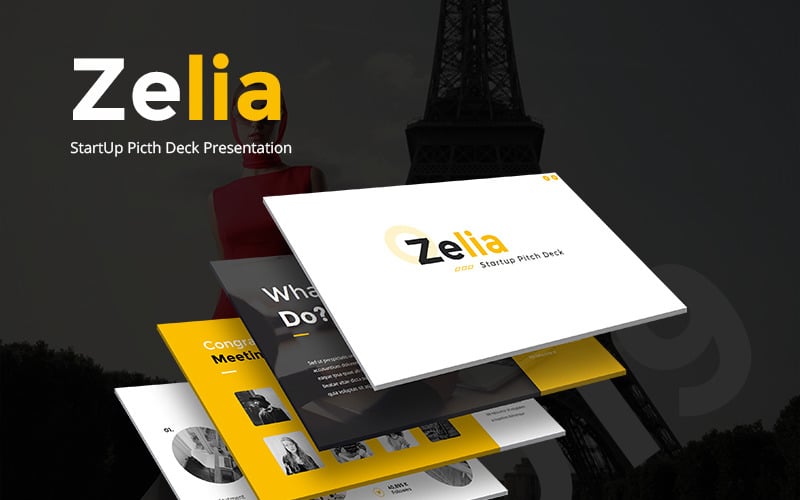 Zelia StartUp Picth Deck - modelo de apresentação