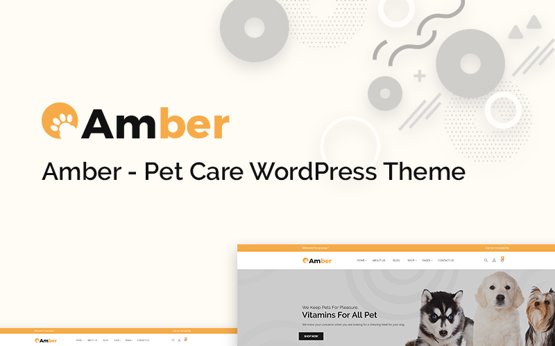 Amber - motyw WooCommerce opieki nad zwierzętami