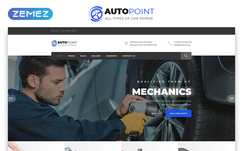 Autopoint - Autójavítás Többoldalas kreatív HTML webhelysablon