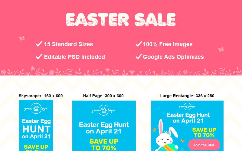 Download Animated Banner "Easter Adwords Set Animated Banner" / Easter Adwords Set Animated Banner - Animated Banner на тему графика 