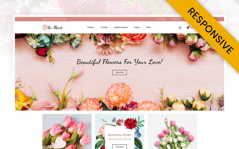 FloMart - Адаптивний шаблон OpenCart Flowers Shop