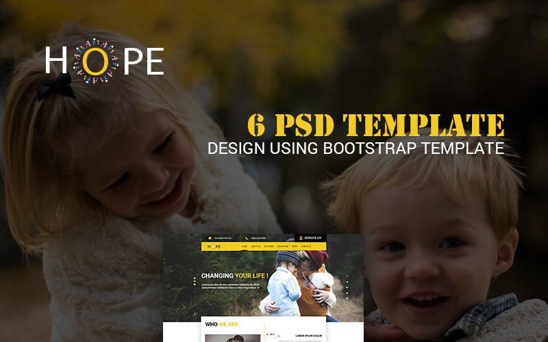 Download PSD шаблон "Hope PSD Template" / Hope PSD Template - PSD шаблон на тему агентство по усыновлению baby kids child children care child-care baby-care kids-care babysitting babysitters preschool kindergarten adoption family agency online psd photoshop theme template