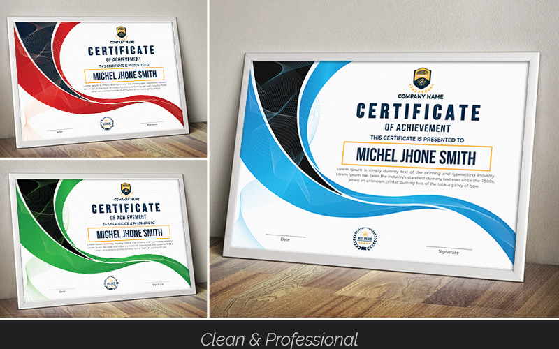 Download Шаблон сертификата "Michel Smith Creative Certificate Template" / Michel Smith Creative Certificate Template - Шаблон сертификата на тему графика stylish certificate award academic acknowledgement appreciation border certificates clean consideration decorative diploma elegant frame fresh graduation hi-quality modern multipurpose orname