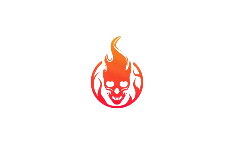 Skull Fire logotyp mall