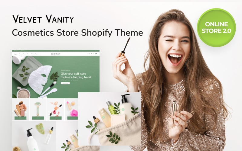 Velvet Vanity - Sklep z kosmetykami Czysty sklep internetowy 2.0 Motyw Shopify
