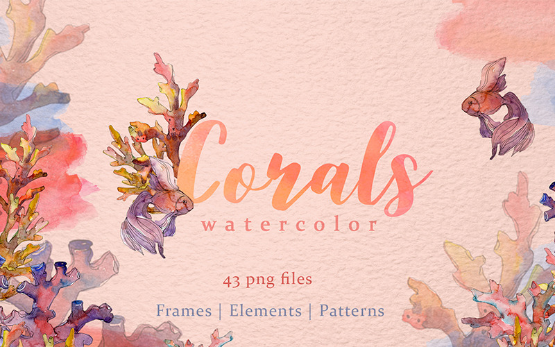 Corals Watercolor png - Ilustração