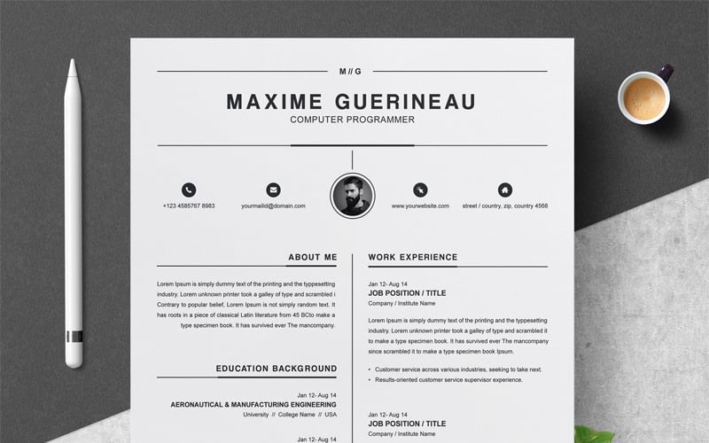 Maxime Guerineau - Resume Template