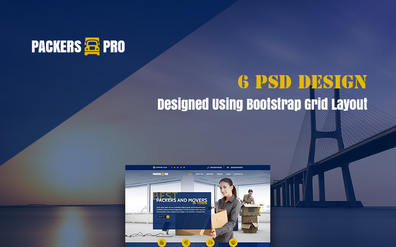 Download PSD шаблон "Packers Pro PSD Template" / Packers Pro PSD Template - PSD шаблон на тему грузоперевозка packers packer movers moving packing removal relocate relocation transport shipping logistic courier shifting delivery theme html responsive template