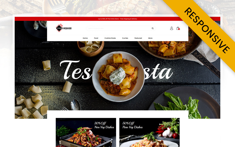 Šablona OpenCart s potravinami - restaurace