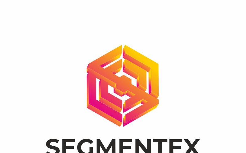 Segmentex S Letter 3D-logotypmall