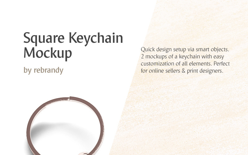 Square Keychain product mockup