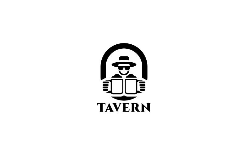 Download Шаблон логотипа "Tavern Logo Template" / Tavern Logo Template - Шаблон логотипа на тему графика bar chat cook cooking eat eating food gourmet kitchen orange pub red restaurant talk words,detective,beer,tavern,hat,cool,black,logo,pub,restaurant,agent,spy,game,games
