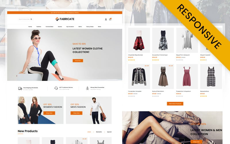 Fabricate - Plantilla responsiva OpenCart única para tienda de moda