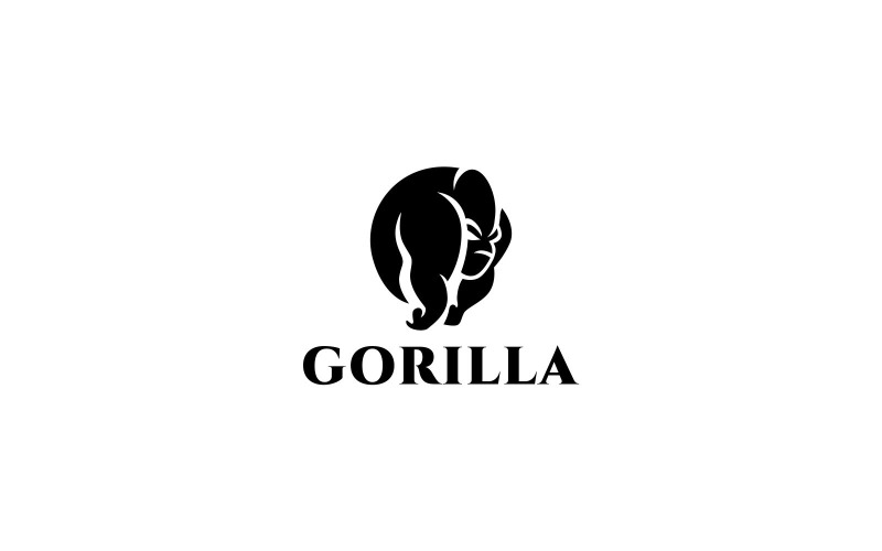 Download Шаблон логотипа "Gorilla Logo Template" / Gorilla Logo Template - Шаблон логотипа на тему графика angry animals ape beast big branding brave chimp club creative design gorilla graphic head icon king kong logo mascot media,gorilla,strong,logo,unique,design,sport,gym,power,angry,minimal