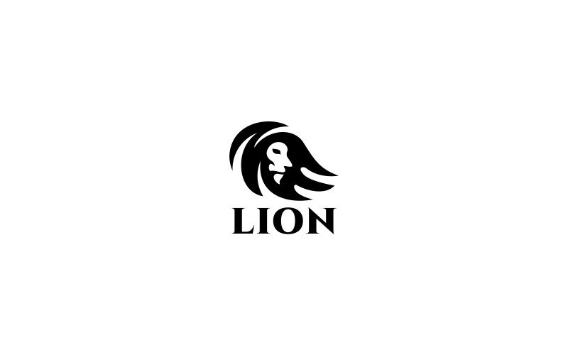 Modèle de logo Lion Man