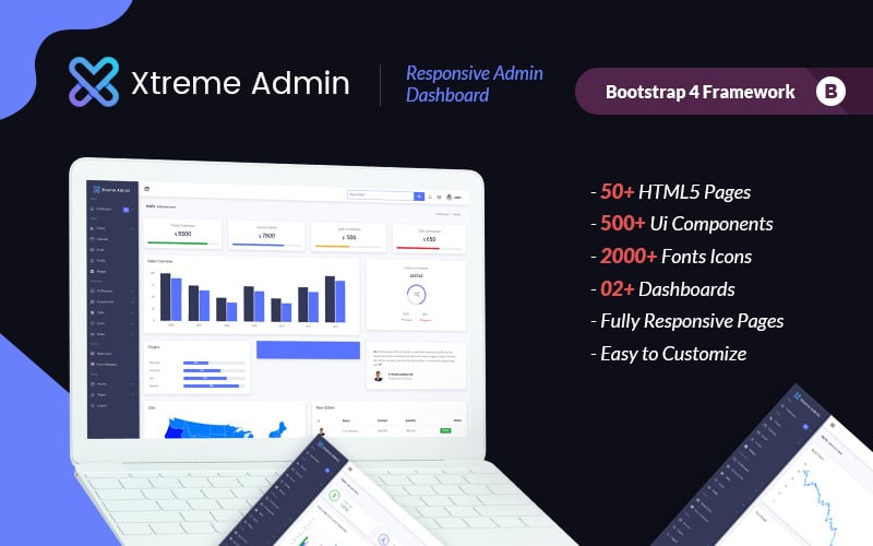 Plantilla de administrador de Xtreme Dashboard