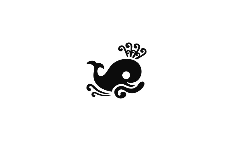 Plantilla de logotipo de ballena