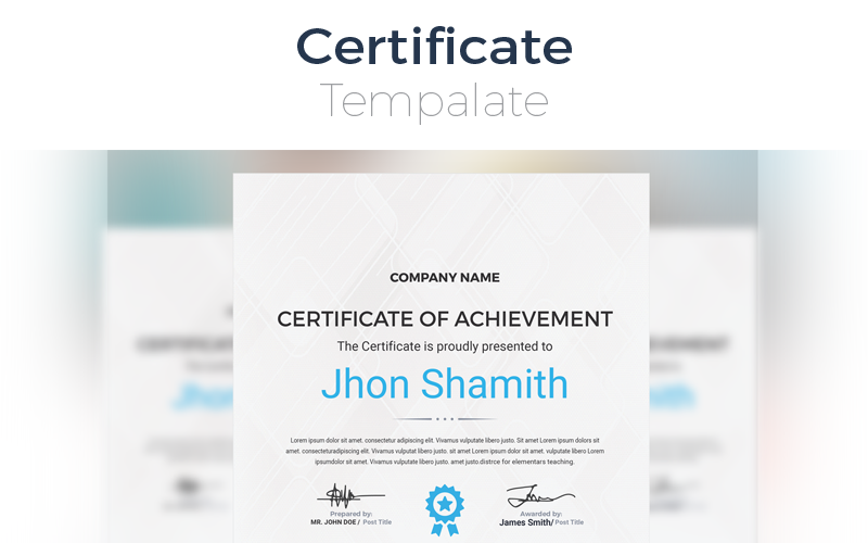Download Шаблон сертификата "Wave Certificate Template" / Wave Certificate Template - Шаблон сертификата на тему графика certificate corporate decorative diploma elegant excellence frame graduation green modern multicolor ornaments paper print template professional red simple yellow completion