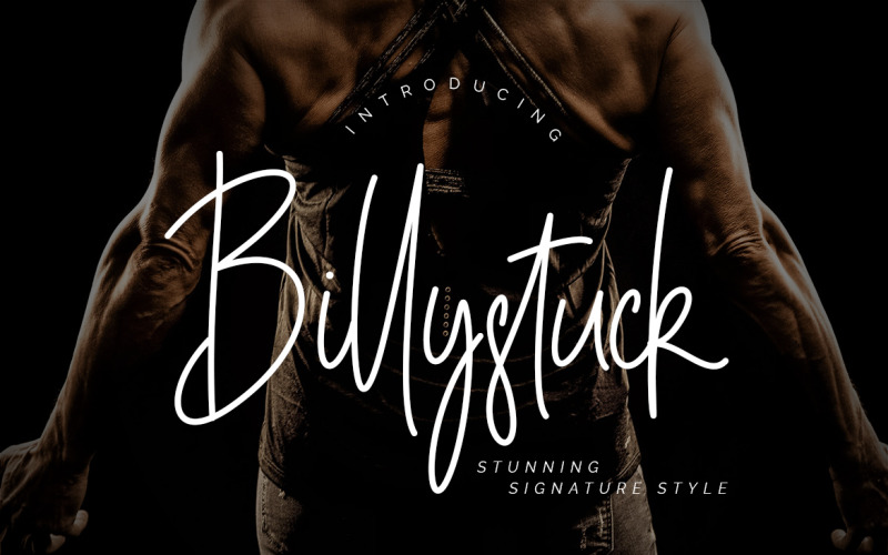 Download Шрифт "Billystuck Signature Font" / Billystuck Signature Font - Шрифт на тему графика handwriting,handwritten,script,casual,natural,fashion,logo,typography,signature,branding,vintage,retro,brush,stylish,elegant