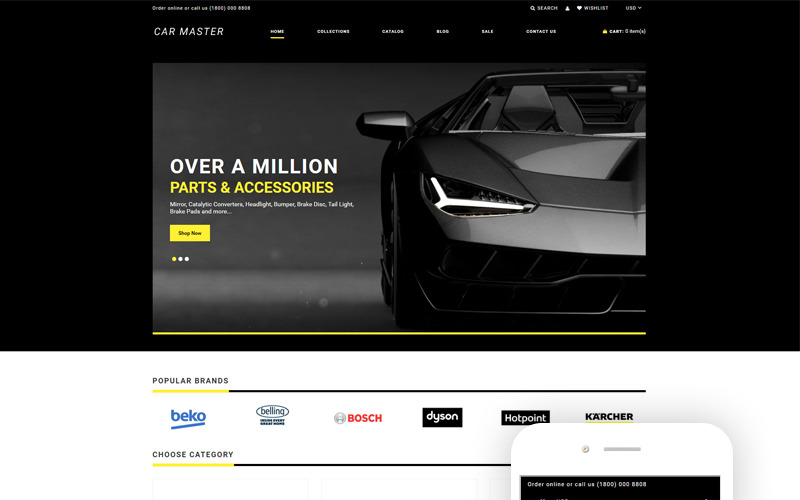 Car Master - Автозапчастини Багатосторінкова креативна тема Shopify